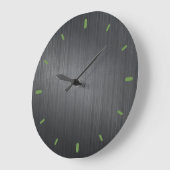 Dunkelgraue Metallic Design lackierte Aluminium-Ob Große Wanduhr (Winkel)