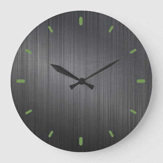 Dunkelgraue Metallic Design lackierte Aluminium-Ob Große Wanduhr (Vorderseite)
