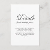 Dunkelgraue, minimalistische Schriftart-Hochzeit Begleitkarte (Vorderseite)