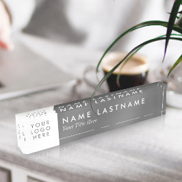 Dunkelgraue, moderne, benutzerdefinierte Logo Namensplakette