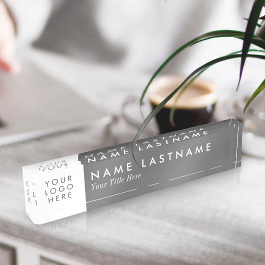 Dunkelgraue, moderne, benutzerdefinierte Logo Namensplakette