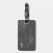 Dunkelgraue, moderne Flugzeugmonogramm Gepäckanhänger (Rückseite vertikal)