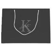 Dunkelgraue Monogram Bridesmaid Vorschlag Geschenk Große Geschenktüte (Vorderseite)