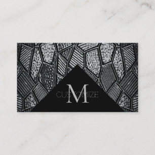 Dunkelgraue Mosaik-Glas-Monogramm-Visitenkarte 7 Visitenkarte