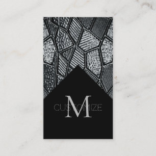 Dunkelgraue Mosaikglas-Monogramm-Geschäftskarte 8 Visitenkarte