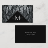 Dunkelgraue Mosaikglas-Monogramm-Visitenkarte 7 Visitenkarte (Vorne/Hinten)