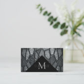 Dunkelgraue Mosaikglas-Monogramm-Visitenkarte 7 Visitenkarte (Stehend Vorderseite)