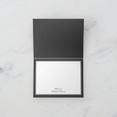 Dunkelgraue Peach Wedding Modern Floral Dankeskarte (Innenseite)