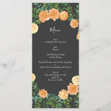 Dunkelgraue Peach Wedding Modern Floral