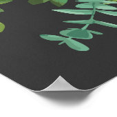 Dunkelgraue Peach Wedding Modern Floral Poster (Ecke)