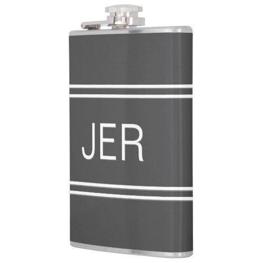 Dunkelgraue Personalisierte Monogramm-Initialen Dr Flachmann (Links)