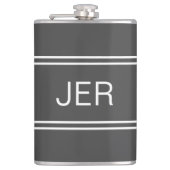 Dunkelgraue Personalisierte Monogramm-Initialen Dr Flachmann (Vorderseite)