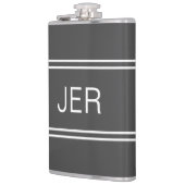 Dunkelgraue personalisierte Monogramm-Initialen Tr Flachmann (Links)