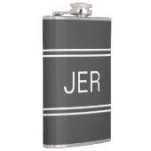 Dunkelgraue personalisierte Monogramm-Initialen Tr Flachmann (Rechts)