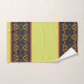 Dunkelgraue Pinks und orangefarbene Blüten Badhandtuch Set (Handtuch)