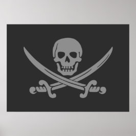 Dunkelgraue Piratenflagge Piratenflagge Poster