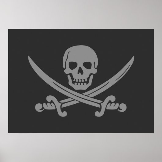 Dunkelgraue Piratenflagge Piratenflagge Poster (Vorne)