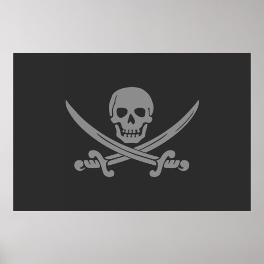 Dunkelgraue Piratenflagge Piratenflagge Poster (Vorne)