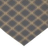 Dunkelgraue Quadrate mit Gold Grid- und Dots-Muste Kurzer Tischläufer (Ecke)