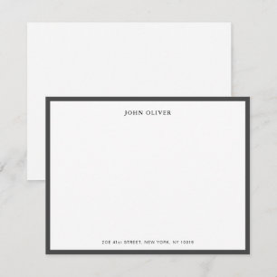 Dunkelgraue Randnotizkarte Dankeskarte