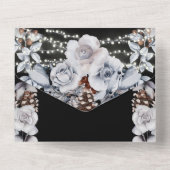 Dunkelgraue Rose All In One Einladung (Rückseite)