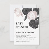 Dunkelgraue Rose Kinderdusche Einladung (Vorderseite)