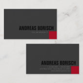 Dunkelgraue rote Visitenkarte (Vorne/Hinten)