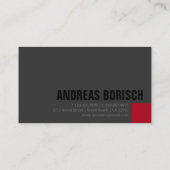 Dunkelgraue rote Visitenkarte (Rückseite)