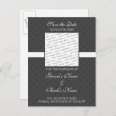 Dunkelgraue Save the Date Postkarte (Vorne/Hinten)