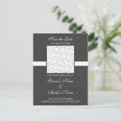 Dunkelgraue Save the Date Postkarte (Stehend Vorderseite)