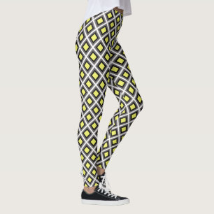 Dunkelgraue, schwarze, gelbe Diamanten von STaylor Leggings