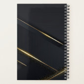 Dunkelgraue schwarze und goldene Linien Planer (Rückseite)