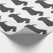 dunkelgraue Silhouette des schottischen Terriers Geschenkpapier (Ecke)