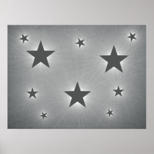 Dunkelgraue Sterne im Night Sky Poster