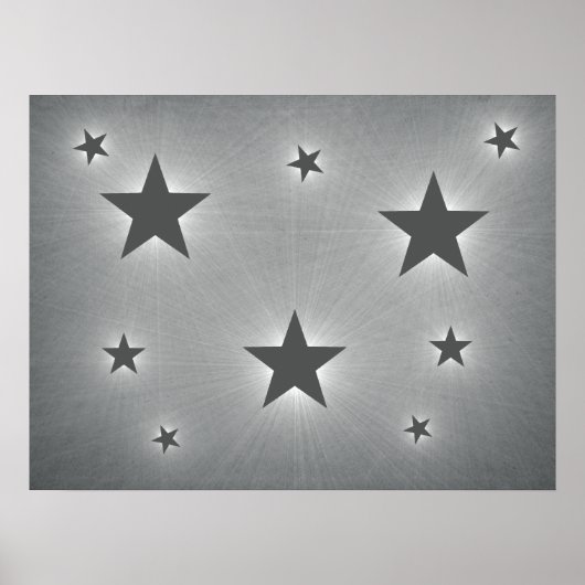 Dunkelgraue Sterne im Night Sky Poster (Vorne)