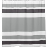 Dunkelgraue Streifen Duschvorhang (Vorderseite)