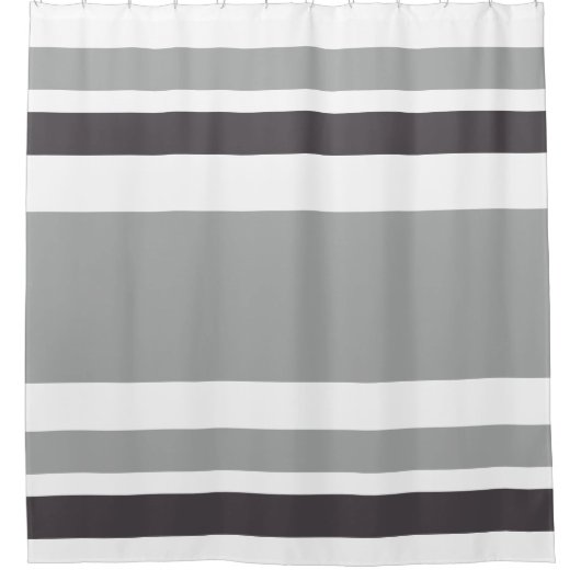 Dunkelgraue Streifen Duschvorhang (Vorderseite)