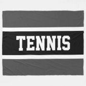 Dunkelgraue Streifen TENNIS Text Fleecedecke (Vorderseite (Horizontal))
