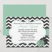 Dunkelgraue tadellose Zickzack Einladung (Vorne/Hinten)