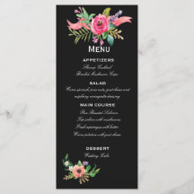 Dunkelgraue Tafel mit Watercolor-Blumen