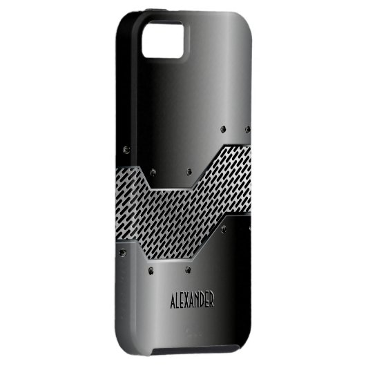 Dunkelgraue Tones Shiny Metallic Look Case-Mate iPhone Hülle (Rückseite/rechts)