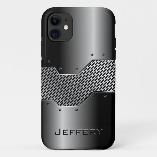 Dunkelgraue Tones Shiny Metallic Look Case-Mate iPhone Hülle (Rückseite)