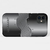 Dunkelgraue Tones Shiny Metallic Look Case-Mate iPhone Hülle (Rückseite (Horizontal))