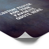 dunkelgraue und blau bedrückte Textur fügen ein Zi Poster (Ecke)