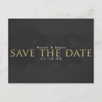 Dunkelgraue und goldene SAVE THE DATE Hochzeitssti