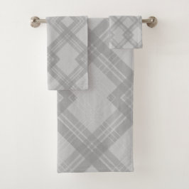 Dunkelgraue und hellgraue Karos mit knusprigen Bat Badhandtuch Set