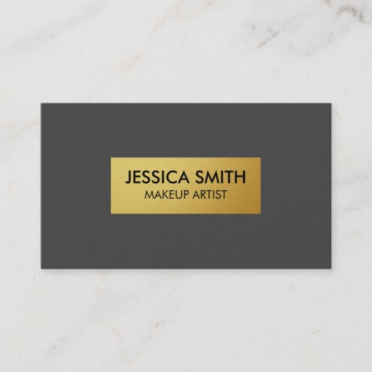Dunkelgraue und metallische Imitate Gold Visitenkarte (Vorderseite)