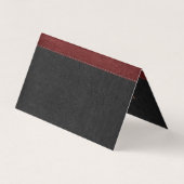 Dunkelgraue und rot gesteppte Imitate Leder Geschä Visitenkarten (Rückseite)