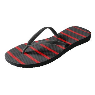 Dunkelgraue und rote Streifen Badesandalen