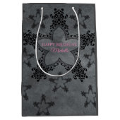 Dunkelgraue und schwarze Herzen Mittlere Geschenktüte (Vorderseite)